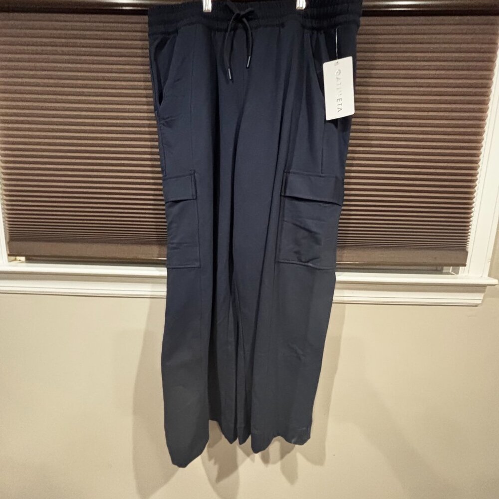 Athleta Women's Retroterry High Rise Wide Leg Cargo Pant Navy SZ: XL
